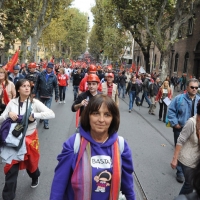 Foto Nicoloro G.  16/10/2010 Roma  Manifestazione nazionale Fiom-CGIL con cortei e comizio finale in piazza San Giovanni. nella foto Manifestanti in corteo