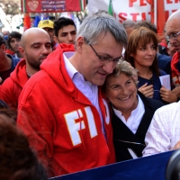 Foto Nicoloro G. 12/10/2013 Roma Manifestazione nazionale in difesa della Costituzione, ” La via maestra “, organizzata dalla FIOM. nella foto Maurizio Landini 