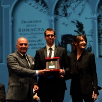 Foto Nicoloro G.  30/11/2014   Ravenna    43° edizione del " Premio Guidarello per il Giornalismo d' Autore ". nella foto Rita Asirelli e Fabio Venturi premiati per la sezione documentari.