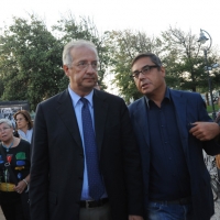 Foto Nicoloro G. 06/09/2012 Riccione ( Rimini ) Diciottesima edizione del " Premio Ilaria Alpi ", premio giornalistico televisivo che gode dell' Alto Patronato della Presidenza della Repubblica. nella foto Walter Veltroni – Andrea Vianello