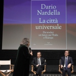 Foto Nicoloro G.  21/11/2022    Milano   Presentazione del libro ' La citta' universale ' del sindaco di Firenze Dario Nardella. nella foto da sinistra Andree Ruth Shammah, Giuseppe Sala e Dario Nardella.