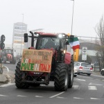 Foto Nicoloro G.   29/01/2024   Ravenna   Protesta degli agricoltori contro le politiche agricole dell' Europa. nella foto l' ingresso in citta' dei trattori.