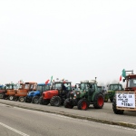 Foto Nicoloro G.   29/01/2024   Ravenna   Protesta degli agricoltori contro le politiche agricole dell\' Europa. nella foto lo schieramento dei trattori presenti al corteo.