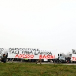 Foto Nicoloro G.   29/01/2024   Ravenna   Protesta degli agricoltori contro le politiche agricole dell' Europa. nella foto cartelli di protesta.