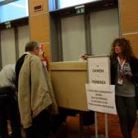 Foto Nicoloro G.  08/05/2014  Rimini  Terza e conclusiva giornata del 17° Congresso della CGIL. nella foto delegati al voto per l' elezione del Comitato Direttivo Nazionale.