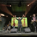 Foto Nicoloro G.   02/07/2023   Bagnacavallo ( RA )   La Milanesiana nel suo giro in Romagna fa tappa a Bagnacavallo. nella foto sul palco insieme gli Extraliscio e la Bandabardo\'.