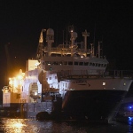 Foto Nicoloro G.   08/08/2024   Ravenna   E\' approdata in piena notte la nave ong Geo Barents di Medici Senza Frontiere con a bordo 73 migranti tra cui tre minori non accompagnati. nella foto l\' arrivo della nave Geo Barents.