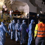 Foto Nicoloro G.   08/08/2024   Ravenna   E\' approdata in piena notte la nave ong Geo Barents di Medici Senza Frontiere con a bordo 73 migranti tra cui tre minori. nella foto un momento dello sbarco.