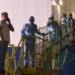 Foto Nicoloro G.   08/08/2024   Ravenna   E\' approdata in piena notte la nave ong Geo Barents di Medici Senza Frontiere con a bordo 73 migranti tra cui tre minori. nella foto un momento dello sbarco.