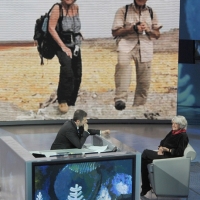 Foto Nicoloro G. 01/01/2012 Milano Trasmissione televisiva su Rai3 " Che tempo che fa " condotta da Fabio Fazio e interamente dedicata al ricordo dello scalatore ed esploratore Walter Bonatti. nella foto Fabio Fazio – Rossana Podestà