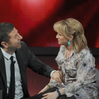 Foto Nicoloro G. 06/03/2011 Milano Trasmissione televisiva su Rai3 " Che tempo che fa " condotta da Fabio Fazio. nella foto Fabio Fazio – Luciana Littizzetto