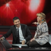 Foto Nicoloro G. 06/03/2011 Milano Trasmissione televisiva su Rai3 " Che tempo che fa " condotta da Fabio Fazio. nella foto Fabio Fazio – Luciana Littizzetto