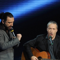 Foto Nicoloro G. 23/01/2011 Milano Trasmissione televisiva su Rai3 " Che tempo che fa " condotta da Fabio Fazio. nella foto Stefano Bollani – David Riondino