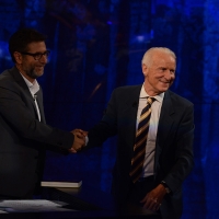 Foto Nicoloro G.  27/09/2015   Milano  Trasmissione televisiva su Rai 3 \' Che tempo che fa \'. nella foto Fabio Fazio e l\' allenatore di calcio Giovanni Trapattoni.