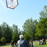 Foto Nicoloro G.   25/04/2021   Ravenna  In occasione del 25 Aprile, Festa della Liberazione, l\' Anpi di Ravenna, ha voluto ricordare lo studente Patrick Zakj, detenuto da piu\' di un anno nelle carceri egiziane, con il \' Volo dell\' aquilone di Zakj \'. nella foto l\' aquilone di Zakj.