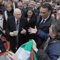 Foto Nicoloro G. 20/03/2011 Milano Visita del Capo dello Stato a Milano per partecipare alla celebrazione di Carlo Cattaneo e visitare il Museo del Palazzo reale. nella foto Giorgio Napolitano