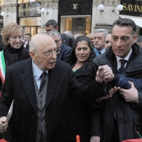 Foto Nicoloro G. 20/03/2011 Milano Visita del Capo dello Stato a Milano per partecipare alla celebrazione di Carlo Cattaneo e visitare il Museo del Palazzo reale. nella foto Giorgio Napolitano