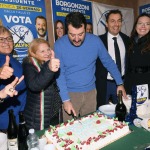 Foto Nicoloro G.   05/12/2019   Ravenna   Inaugurazione della nuova sede provinciale della Lega. nella foto Matteo Salvini taglia la torta inaugurale.