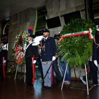 Foto Nicoloro G.  02/08/2014  Bologna    34esimo anniversario della strage alla stazione di Bologna. nella foto il picchetto d' onore vicino alle corone.