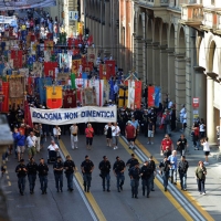 Foto Nicoloro G.  02/08/2015   Bologna   Trentacinquesimo anniversario della strage alla stazione di Bologna. nella foto il corteo.